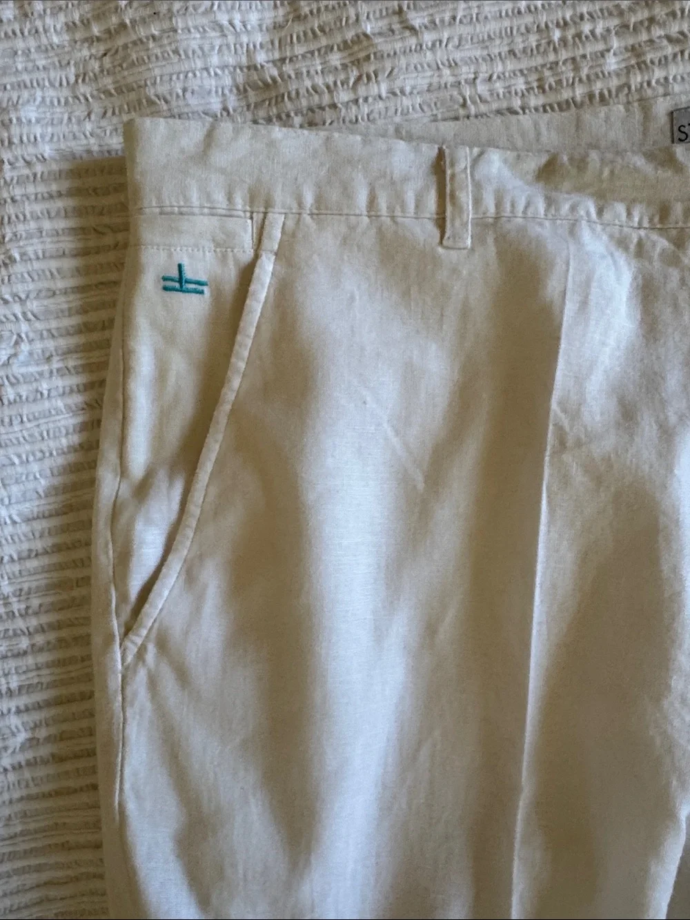MENS White Linen Summer Pants sz 42